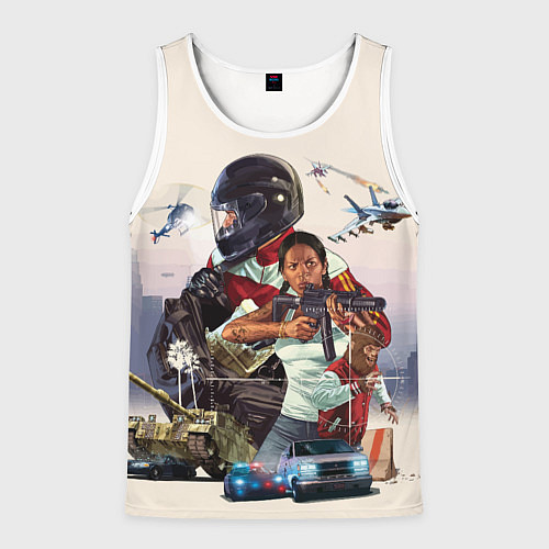 Мужская майка без рукавов GTA Online / 3D-Белый – фото 1