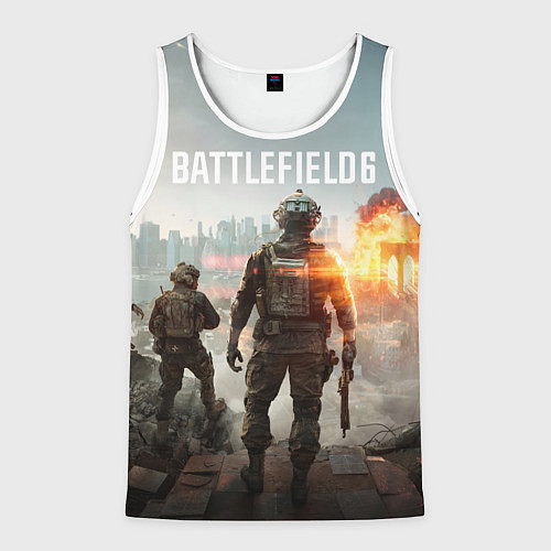 Мужская майка без рукавов Битва за Бруклин из Battlefield 6 / 3D-Белый – фото 1