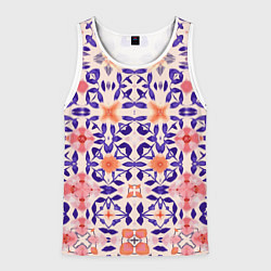 Мужская майка без рукавов Цветочная метаморфоза фиолетово-розовая