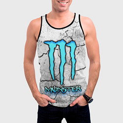 Майка-безрукавка мужская Monster energy - светлый, цвет: 3D-черный — фото 2