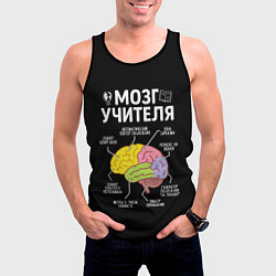 Майка-безрукавка мужская Мозг учителя цветной, цвет: 3D-черный — фото 2