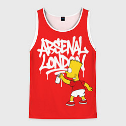 Мужская майка без рукавов Граффити Арсенал и Барт Симпсон
