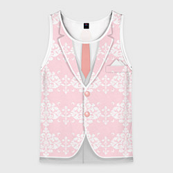 Мужская майка без рукавов Бледно-розовый пиджак с узором