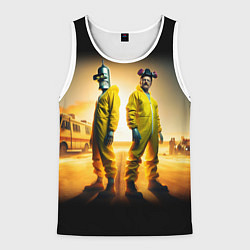 Майка-безрукавка мужская Хайзенберг и Бендер пустились во все тяжкие, цвет: 3D-белый