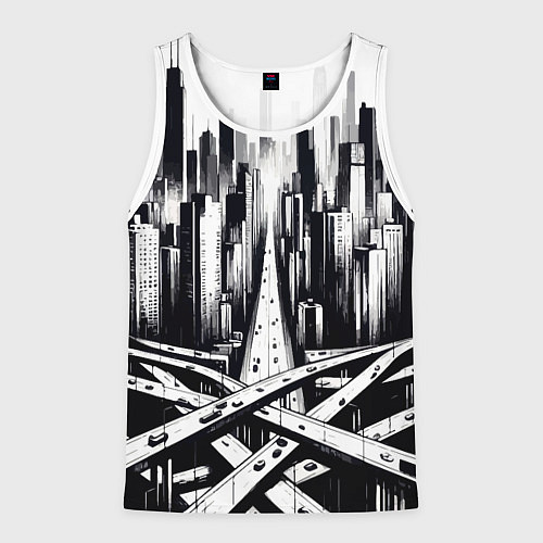 Мужская майка без рукавов American metropolis / 3D-Белый – фото 1