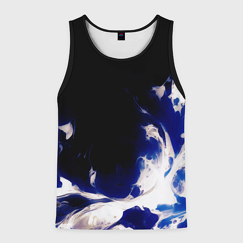 Мужская майка без рукавов Синее пламя / 3D-Черный – фото 1