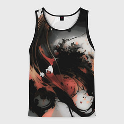 Майка-безрукавка мужская Тёмные краски абстракция красно-чёрный, цвет: 3D-черный