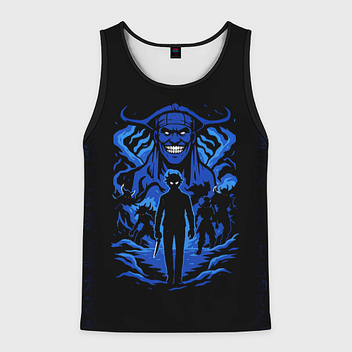 Мужская майка без рукавов Поднятие уровня в одиночку с иероглифами / 3D-Черный – фото 1