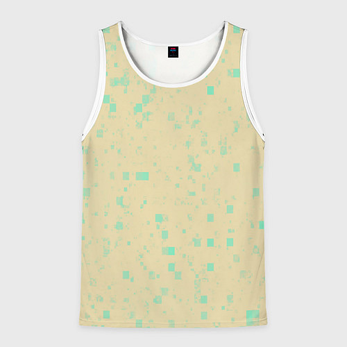 Мужская майка без рукавов Color beige turquoise / 3D-Белый – фото 1