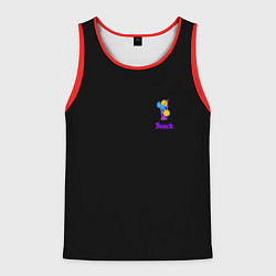 Майка-безрукавка мужская Night beach, цвет: 3D-красный