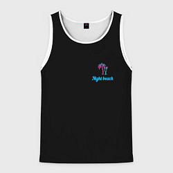 Майка-безрукавка мужская Night beach, цвет: 3D-белый