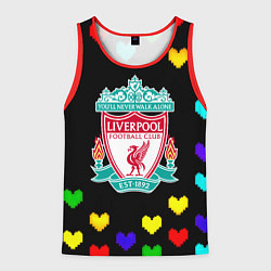 Мужская майка без рукавов Ливерпуль пиксельные сердца