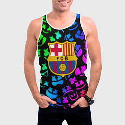 Майка-безрукавка мужская Барселона x Маршмэллоу неоновый градиент, цвет: 3D-белый — фото 2