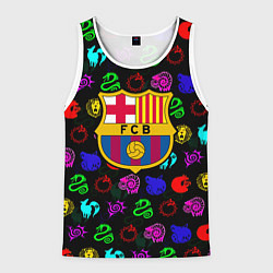 Майка-безрукавка мужская Barcelona neon games logo, цвет: 3D-белый