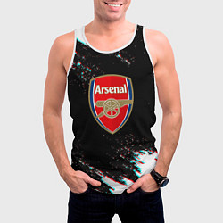 Майка-безрукавка мужская Арсенал краски глитч текстура, цвет: 3D-белый — фото 2