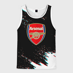 Майка-безрукавка мужская Арсенал краски глитч текстура, цвет: 3D-белый