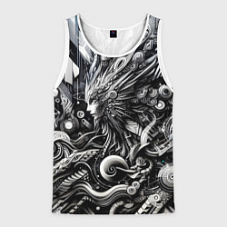 Майка-безрукавка мужская Abstraction cyber pattern - ai art fantasy, цвет: 3D-белый