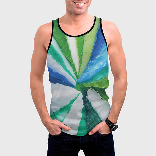 Мужская майка без рукавов Радуга цветов мальдивских островов / 3D-Черный – фото 3