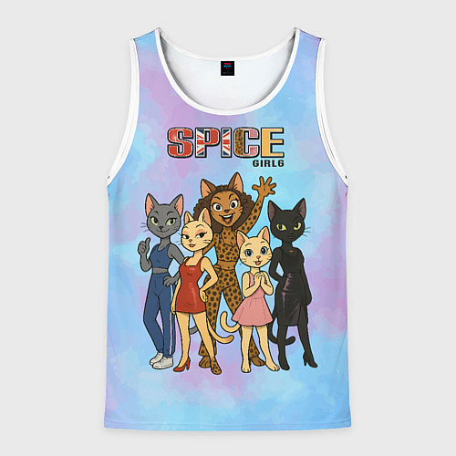 Мужская майка без рукавов Spice girls кошки из 90х / 3D-Белый – фото 1