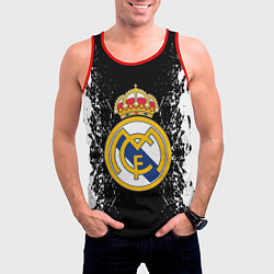 Майка-безрукавка мужская Реал Мадрид текстура краски, цвет: 3D-красный — фото 2