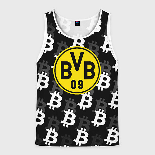 Мужская майка без рукавов Borussia биткоин паттерн / 3D-Белый – фото 1