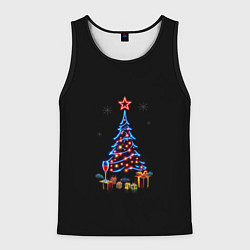 Майка-безрукавка мужская New year, цвет: 3D-черный