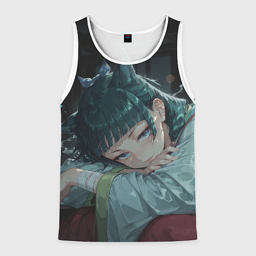 Мужская майка без рукавов Маомао с кошачьими ушками / 3D-Белый – фото 1