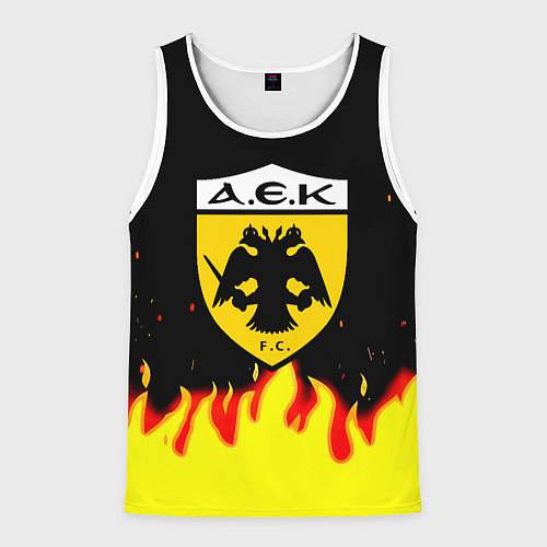 Мужская майка без рукавов AEK огненные краски / 3D-Белый – фото 1