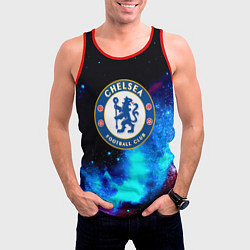 Майка-безрукавка мужская Челси неоновый космос, цвет: 3D-красный — фото 2