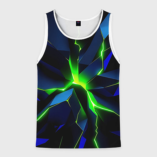 Мужская майка без рукавов Neon green glow / 3D-Белый – фото 1