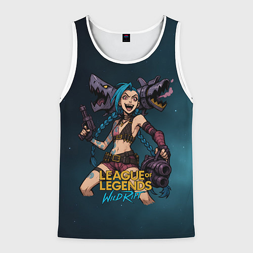 Мужская майка без рукавов League of Legends Jinx / 3D-Белый – фото 1