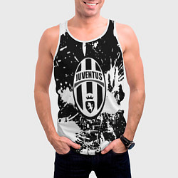Майка-безрукавка мужская Ювентус краски всплеск, цвет: 3D-белый — фото 2