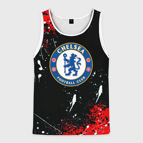 Мужская майка без рукавов Chelsea брызги красок текстура / 3D-Белый – фото 1