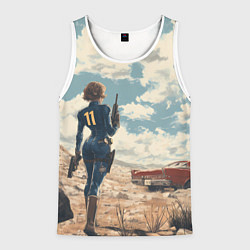 Мужская майка без рукавов Fallout девушка в пустоши