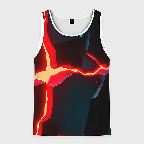 Мужская майка без рукавов Neon orange / 3D-Белый – фото 1