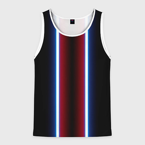 Мужская майка без рукавов Color white blue red neon / 3D-Белый – фото 1