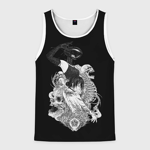 Мужская майка без рукавов Резе демон бомба Человек бензопила / 3D-Белый – фото 1