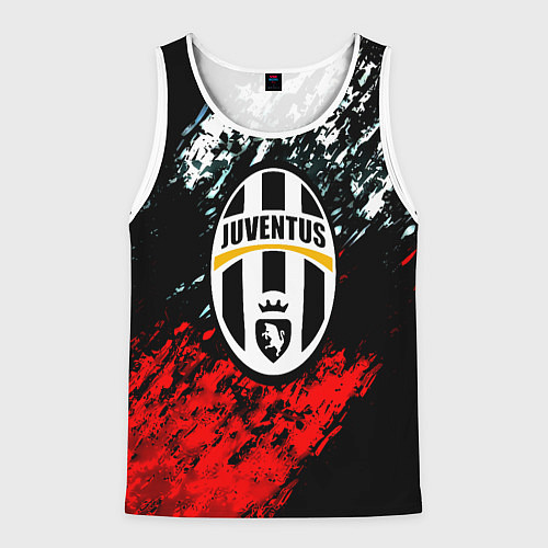 Мужская майка без рукавов Juventus краски штрихи текстура / 3D-Белый – фото 1