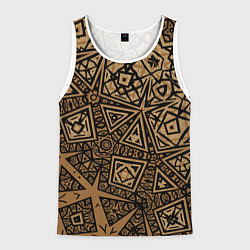 Майка-безрукавка мужская Золотая метаморфоза на черном, цвет: 3D-белый