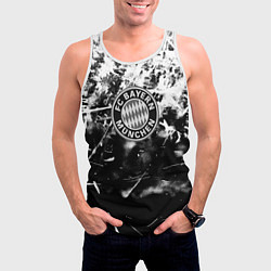 Майка-безрукавка мужская Bayern Mnchen черно белая бумага, цвет: 3D-белый — фото 2