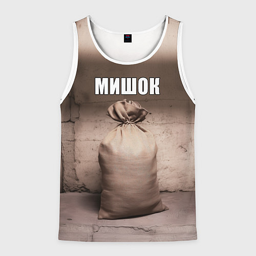 Мужская майка без рукавов Мишок / 3D-Белый – фото 1