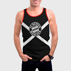 Майка-безрукавка мужская Бавария Мюнхен полосы, цвет: 3D-красный — фото 2