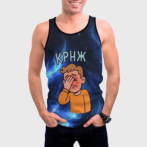 Мужская майка без рукавов Крнж мем кринжа / 3D-Черный – фото 3