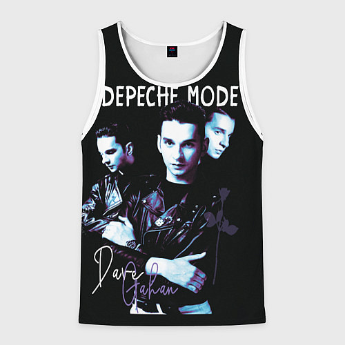Мужская майка без рукавов Dave Gahan Depeche Mode rose / 3D-Белый – фото 1