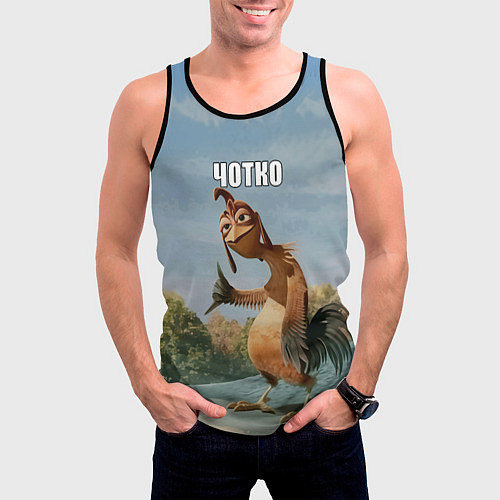 Мужская майка без рукавов Лови волну - чотко мем / 3D-Черный – фото 3