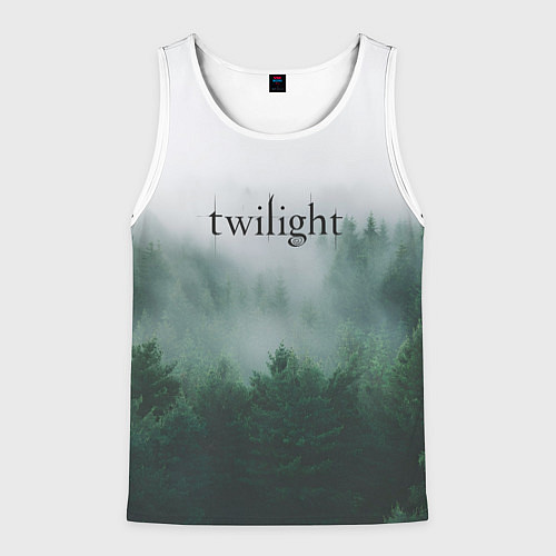 Мужская майка без рукавов Twilight forest / 3D-Белый – фото 1