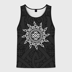 Мужская майка без рукавов Славянский оберег белобог и этнический орнамент