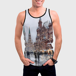 Майка-безрукавка мужская Московский новогодний день, цвет: 3D-черный — фото 2