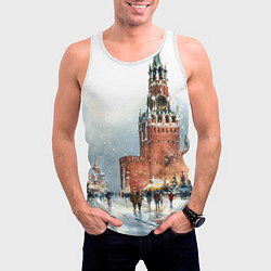 Майка-безрукавка мужская Новогодний Кремль, цвет: 3D-белый — фото 2