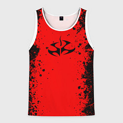 Мужская майка без рукавов Эмблема hitman на красном фоне